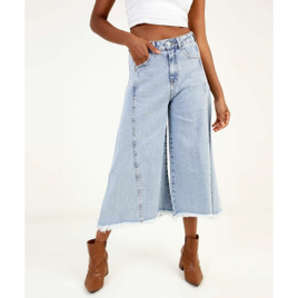 Imagem da oferta Calça Jeans Wide Leg Pantacourt Feminina Marisa
