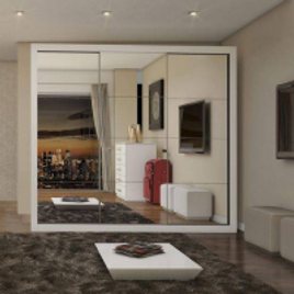 Imagem da oferta Guarda Roupa Casal com Espelho 3 Portas Flórida Siena Móveis Branco