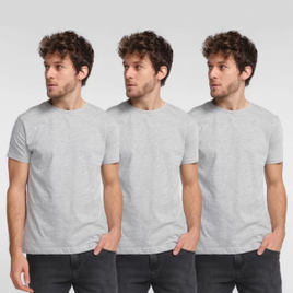 Imagem da oferta 2 Kits Camiseta Burn Básica C/ 3 Peças cada Masculina - Mescla