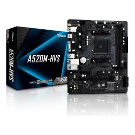 Por R$ 335,00: Placa A520 2xddr4 A520m-hvs Asrock
