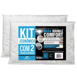 Imagem da oferta Kit Travesseiro Nasa Fibrasca de Cabeça  - Viscoelástico Double Comfort 2 Peças - Travesseiros