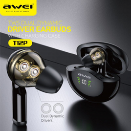 Imagem da oferta Fone de Ouvido TWS Awei T12P Dual Dynamic Driver