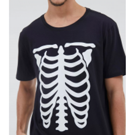 Imagem da oferta Camiseta Estampa Esqueleto Brilha no Escuro Preto