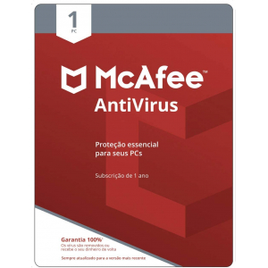Antivírus McAfee – Programa Premiado De Proteção Contra Ameaças Digitais - Programas Não Desejados - 1 PC - Cartão - 2021 - Windows