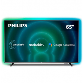 Imagem da oferta Smart TV Philips Android Ambilight 65" 4K Google Assistant Comando de Voz Dolby Vision - 65PUG7906/78