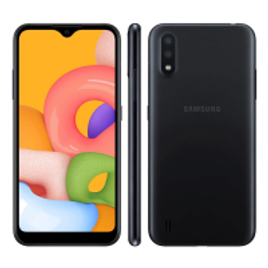 Imagem da oferta Smartphone Samsung Galaxy A01 Preto 32GB Tela Infinita de 5.7" Câmera Traseira Dupla, Android 10.0
