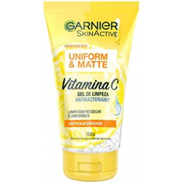 2 Unidades Gel de Limpeza Facial Antibacteriano Garnier Uniform & Matte Vitamina C 150ml