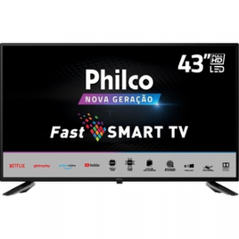 Imagem da oferta Smart TV LED 43'' Full HD Philco Processador Quad Core Wi-Fi 2 HDMI 1 USB e Mídiacast - PTV43E10N5SF