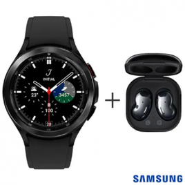 Imagem da oferta Smartwatch Samsung Galaxy Watch4 Classic BT 46mm Samsung Preto com 1,4" + Fone de Ouvido sem Fio Samsung Galaxy Buds Live Preto