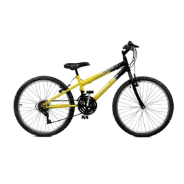 Imagem da oferta Bicicleta Aro 24 Masculina Ciclone Plus 21 Marchas Amarelo com Preto