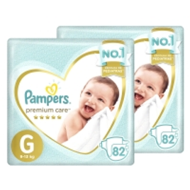 Imagem da oferta Kit 2 Pacotes de Fraldas Pampers Premium Care G (136 Unidades)