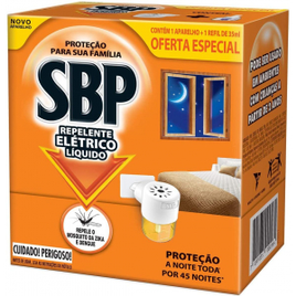 Kit 2 Unidades Repelente Líquido Elétrico 45 Noites com Aparelho e Refil - SBP
