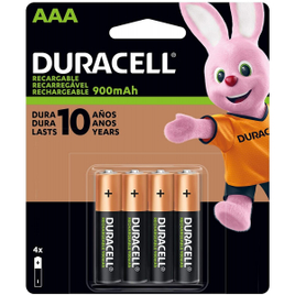 Imagem da oferta Pilha Recarregável AAA Palito DURACELL com 4 unidades - Duracell