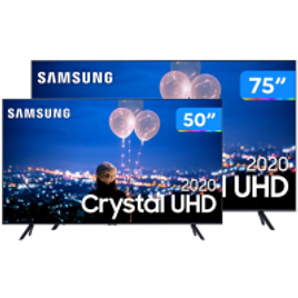 Imagem da oferta Combo Smart TV Crystal UHD 4K LED 75” Samsung 75TU8000 + Smart TV 4K LED 50TU8000