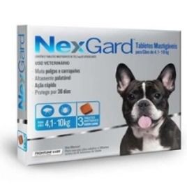 Imagem da oferta Antipulgas e Carrapatos Nexgard 28,3mg Para Cães De 4,1 a 10kg 3 Tabletes Merial