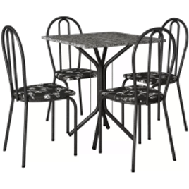 Imagem da oferta Mesa de Jantar 4 Cadeiras Quadrada Preto
