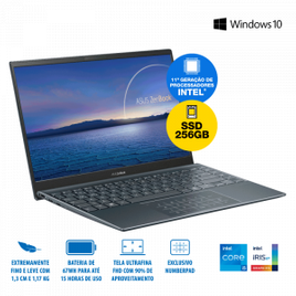 Imagem da oferta Notebook Asus ZenBook 14 i5-1135G7 8GB SSD 256GB Intel Iris Xe Tela 14'' FHD W10 - UX425EA-BM319T