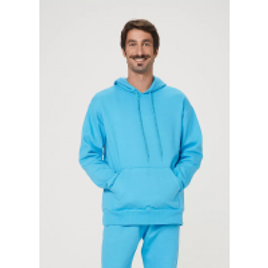Blusão De Moletom Masculino Com Capuz Hoodie - Azul