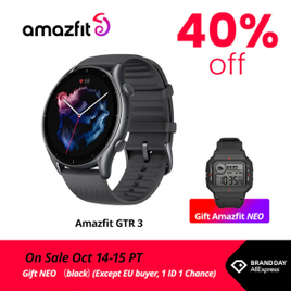 Smartwatch Amazfit Gtr 3 com Brinde