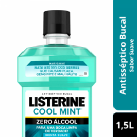 Imagem da oferta 3 Unidades Antisséptico Bucal Listerine Cool Mint Zero Álcool 1,5L