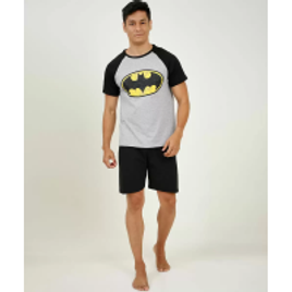 Pijama Masculino Batman Manga Curta Liga da Justiça
