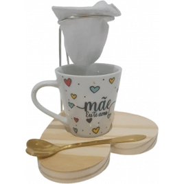 Imagem da oferta Kit Caneca Xícara Mini Coador Café Individual Dia das Mães