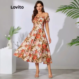 Vestido Naila Bordado Acinturado Estilo Romântico