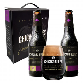 Kit com 2 Cervejas Chicago Blues 355ml + Copo 350ml + Revista Cerveja de Todos Jeitos