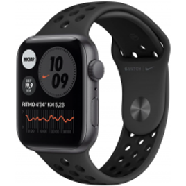 Imagem da oferta Apple Watch SE GPS, 44mm, Caixa Cinza Espacial de Alumínio com Pulseira Esportiva Nike