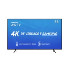 Imagem da oferta Smart TV LED 58" Samsung RU7100 UN58RU7100GXZD Ultra HD 4K HDMI USB Wi-Fi Preta Conversor Digital Integrado
