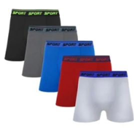 Imagem da oferta Kit 10 Cuecas Boxer em Microfibra Adulto Qlc Sport Lisa