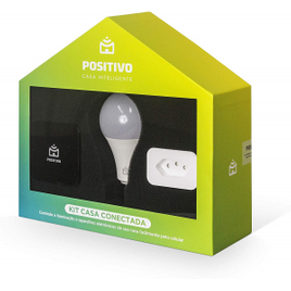 Kit Casa Conectada Positivo Casa Inteligente (1 Smart Controle Universal 1 Smart Plug Wi-Fi 1x Smart Lâmpada Wi-Fi)
