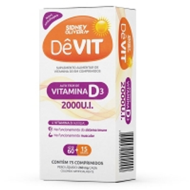 Imagem da oferta Vitamina D3 Leve 60 Comprimidos + 15 Grátis - Dêvit 2000ui  Sidney Oliveira