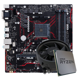 Imagem da oferta Kit Upgrade Placa Mãe Asus Prime B450M Gaming BR + Processador Ryzen 3 4300GE