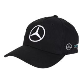 Imagem da oferta Boné Mercedes-Benz Aba Curva Oficial F1 2017 Piloto L Hamilton Snapback - Preto