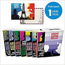 Box com 7 Livros Lupin II com Cartão Postal - Maurice Leblanc