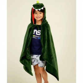 Imagem da oferta Manta Infantil Fleece Capuz Dinossauro MR 1 Peça