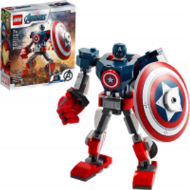 Brinquedo Lego Marvel Avengers Armadura Robô do Capitão América 121 Peças - 76168