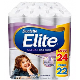 Imagem da oferta 6 pacotes - Papel Higiênico Elite Dualette Folha Dupla Ultra 24 rolos (144 rolos total)