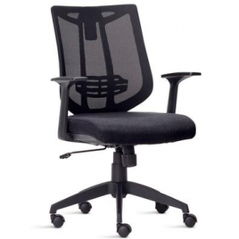 Imagem da oferta Cadeira De Escritório Diretor Executiva Office Aika F02 Tela Mesh Tecido Preto - Lyam Decor
