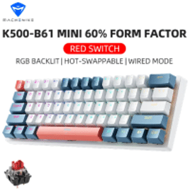 Imagem da oferta Teclado Mecânico Machenike K500-B61 RGB PBT Switch Huano Hot Swap