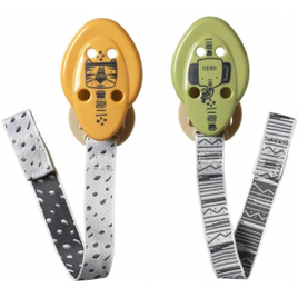 Kit 2 Prendedores de Chupeta Verde com Amarelo Tommee Tippee