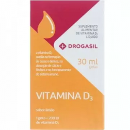 Imagem da oferta Vitamina D3 200UI Sabor Limão Gotas 30ml -Drogasil