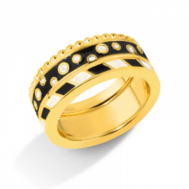 Imagem da oferta Anel Life Disney e Ana Strumpf Grafismo em Prata 925 com Banho de Ouro Amarelo 18k e Esmalte