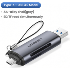 Imagem da oferta Leitor de Cartões Ugreen USB 3.0 Tipo C Porta Dupla SD e TF