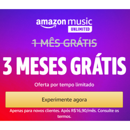 Imagem da oferta Amazon Music Unlimited - 3 meses grátis
