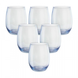 Jogo de Copos de Vidro Ball Azul Espelhado 580ml - Casambiente