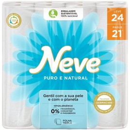Papel Higiênico Neve Puro e Natural - 24 Rolos