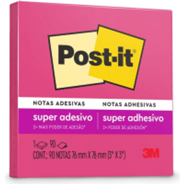 Imagem da oferta 4 Unidades de Post-it 3M Bloco De Notas Super Adesivas Pink Neon 76mm X 76mm 90 Folhas
