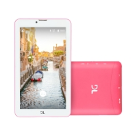 Imagem da oferta Tablet DL Mobi Tab TX384PIN Wi-Fi 8GB Android 7 Tela 7" Câmera Frontal 0.3MP Rosa e Branco